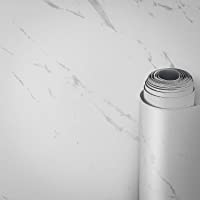 AWNIC Vinilo Papel Adhesivo para Muebles Blanco Mármol-Lujoso-Muebles Pegatinas Impermeable a Prueba de Aceite para el…